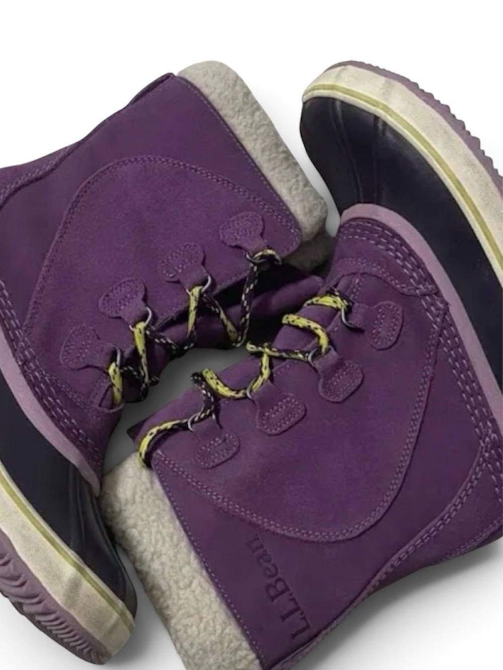 Kid Size 1 Purple L.L. Bean Warm Lined Waterproof Snow Boot
